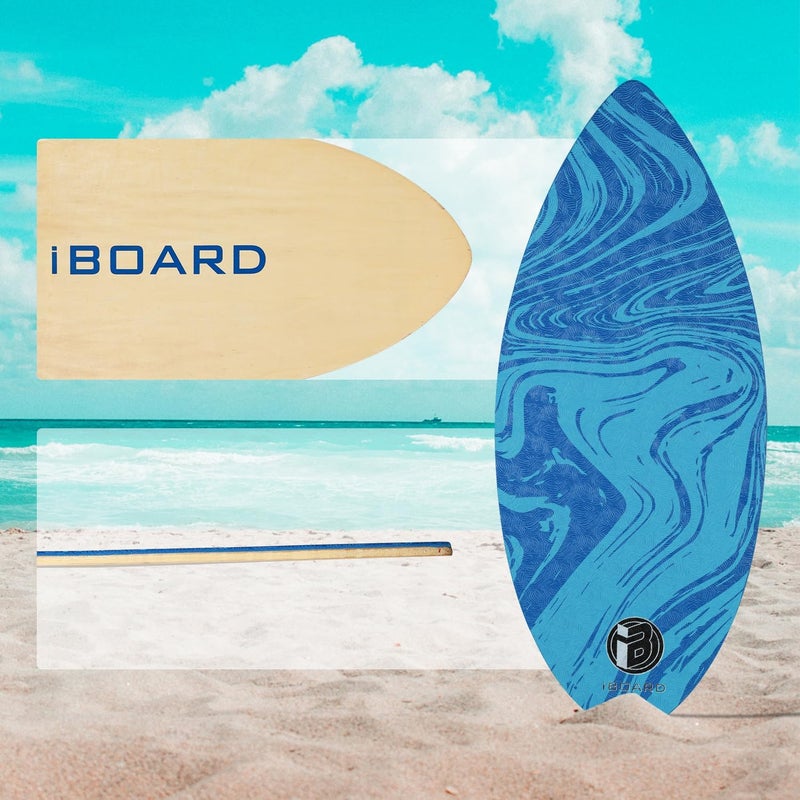iBoard 41” Skipper Skimboard with High Gloss Coat Wooden Skim Boards for Beginners, Teenagers and Adults Beach Skimboard 3 Color Traction Pad to Choose - Image 4